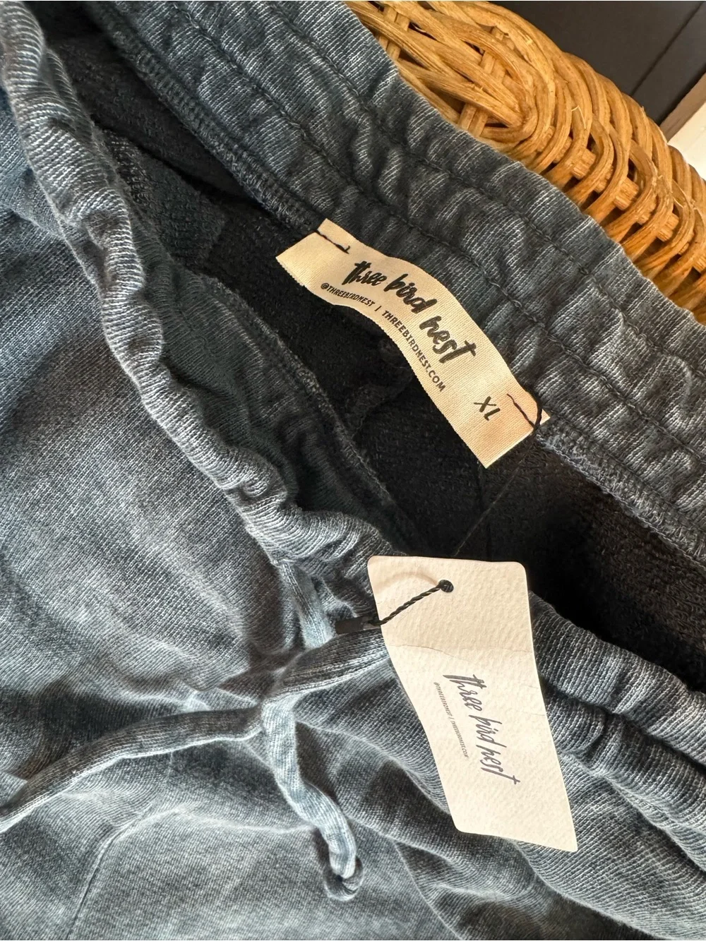 Three Birds Nest Black Washed Drawstring Pants - Picture 2 of 6